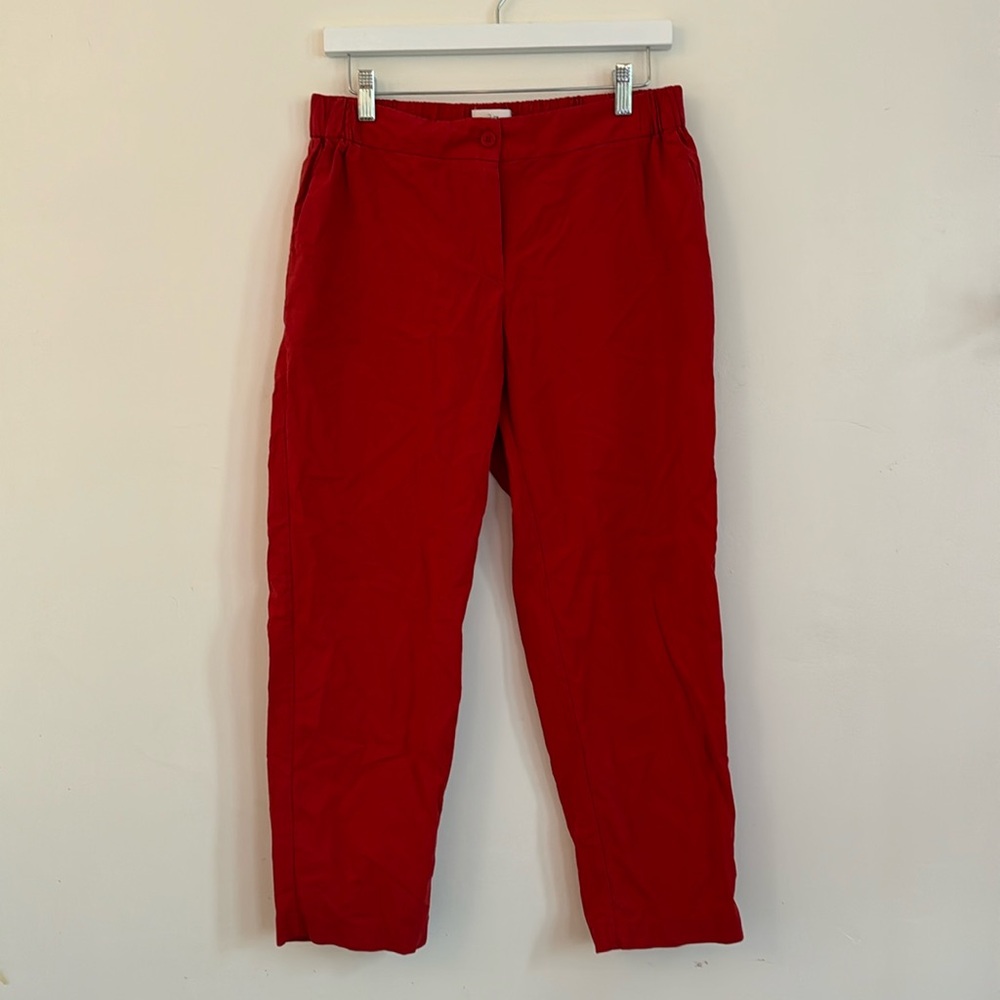Ottod’Ame Red Poplin cotton Pants, size 8